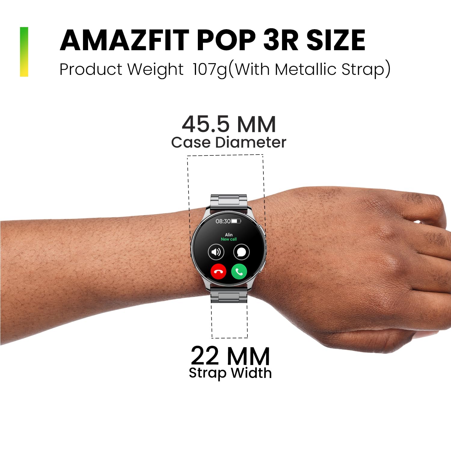 Amazfit Pop 3R Smart Watch 1.43" AMOLED Display Bluetooth Calling