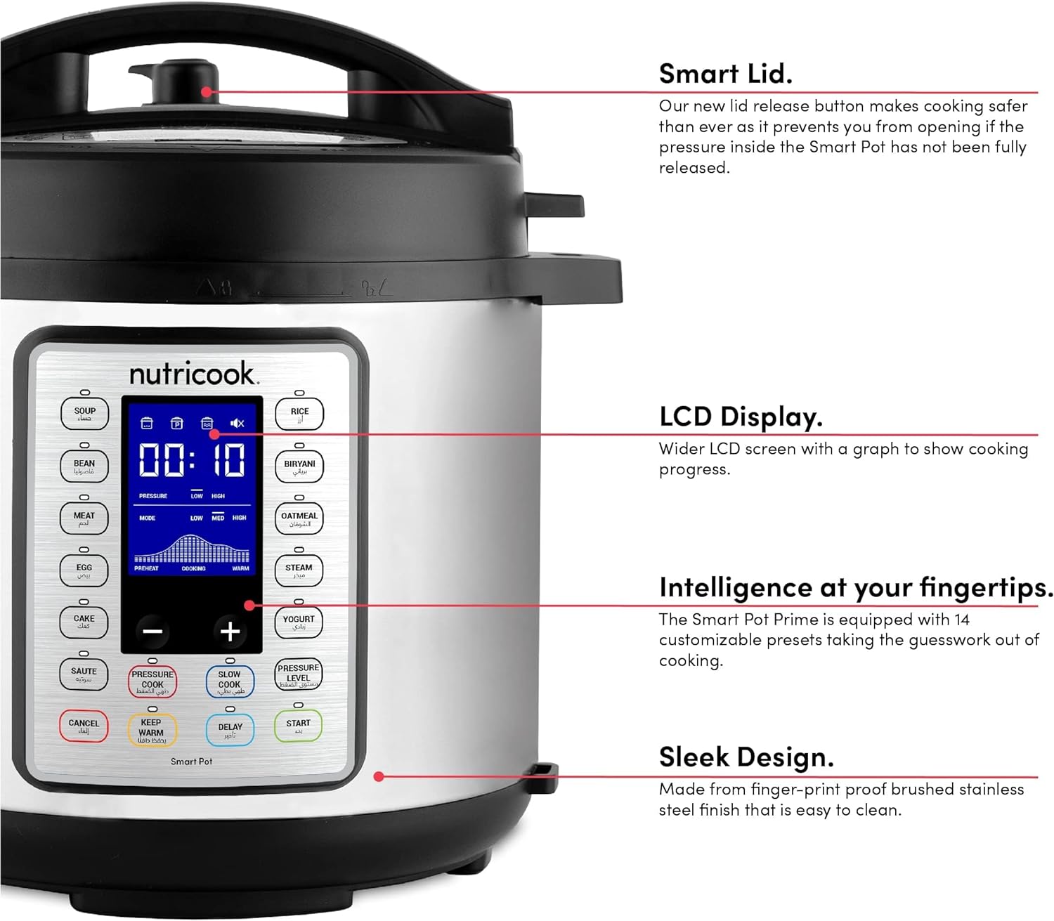 Nutricook Air fryer Smart Pot Prime /  Pressure Cooker - Silver