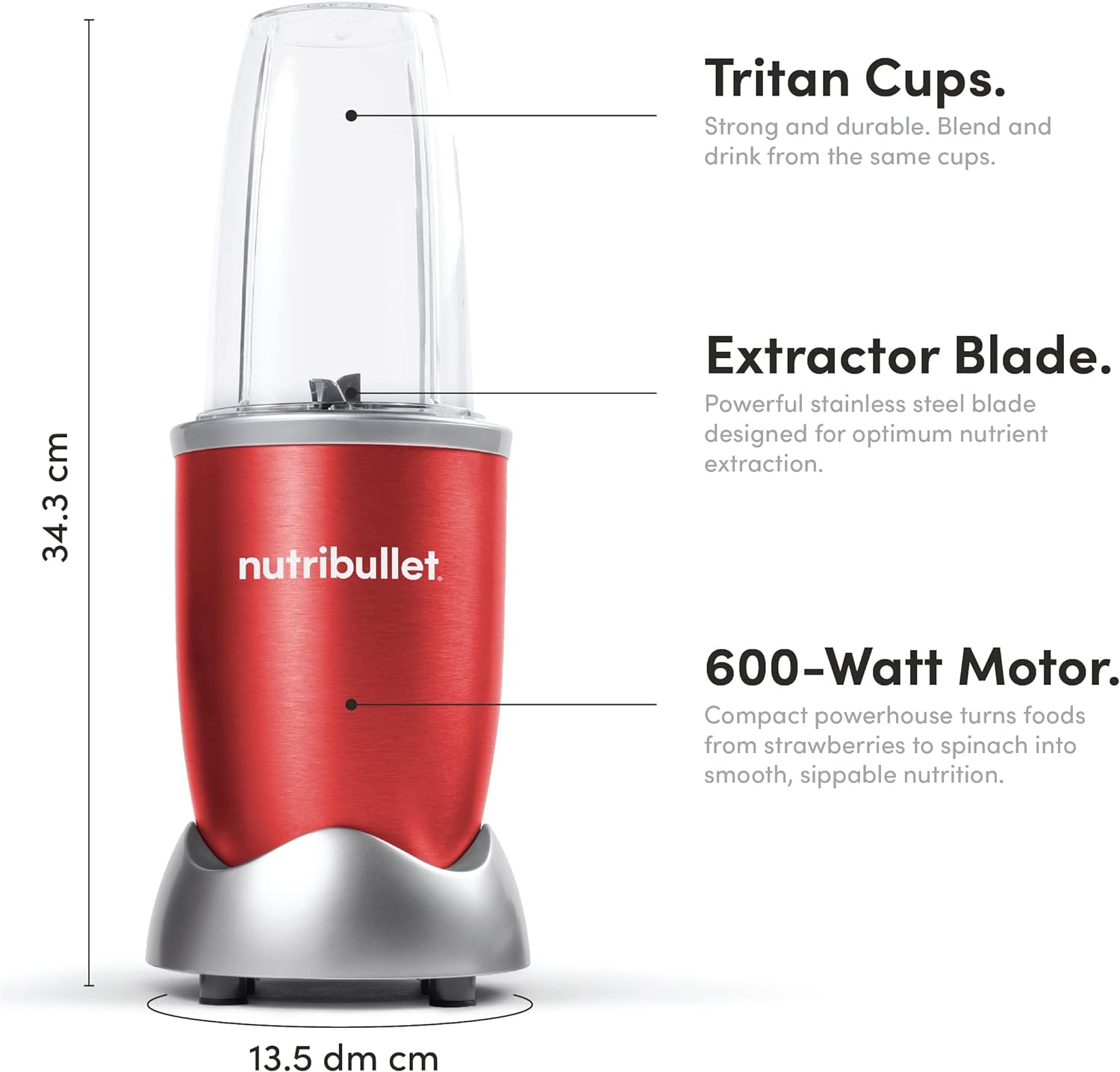 NutriBullet 600 Watts / 9pc / Speed Blender / Mixer System With Nutrient Extractor