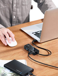 UGREEN Hub USB 3.0 مع منفذ إيثرنت جيجابت و3 منافذ USB - متوافق مع Mac وPC