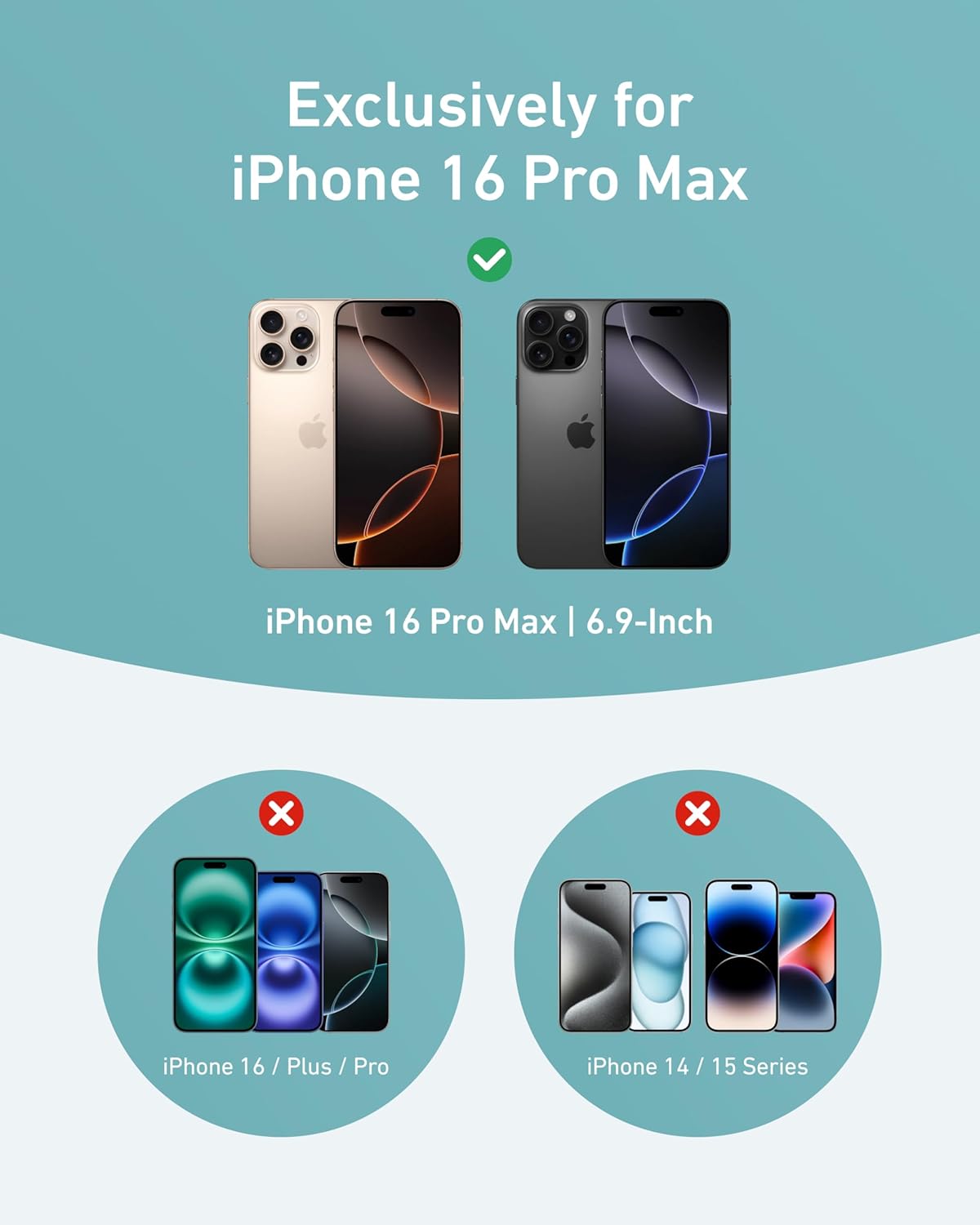 كفر Anker MagGo المغناطيسي مع حامل حلقي 2 في 1 لهاتف iPhone 16 Pro Max