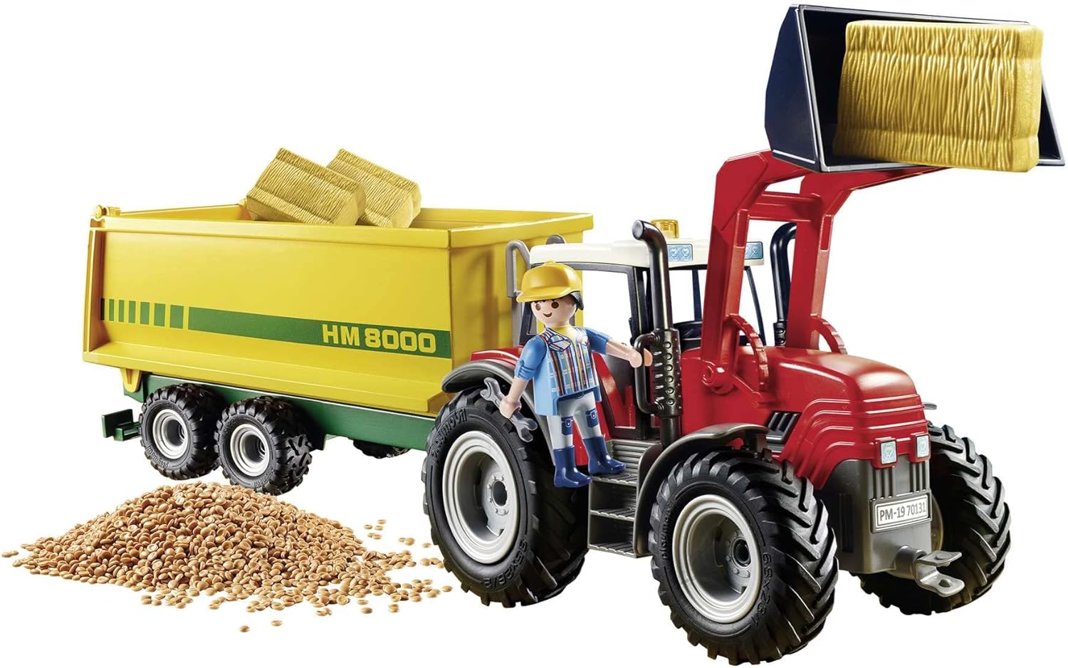 Playmobil Farm Tractor for Kids 4+ with Feed Trailer