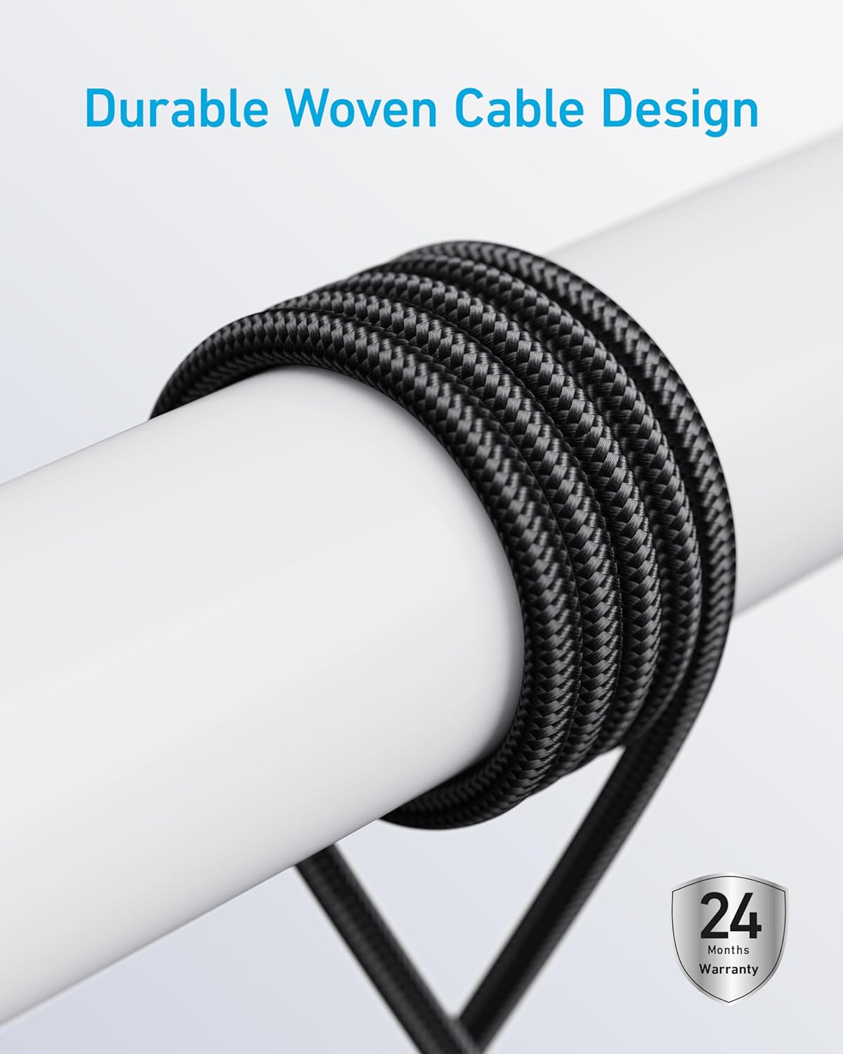 Anker USB-C to USB-C Cable 240W Braided 3ft, 6ft - White Anker USB-C to USB-C Cable 240W Braided 3ft, 6ft - White