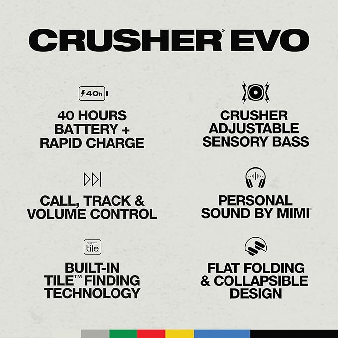 Skullcandy Crusher Evo Wireless Over-Ear Headphones - Chill Grey Skullcandy Crusher Evo Wireless Over-Ear Headphones - Chill Grey