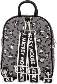من فانكو Disney Mickey Mouse Plane Crazy Mini Backpack حقيبة الظهر من الجلد الصناعي مع تفاصيل مطبوعة