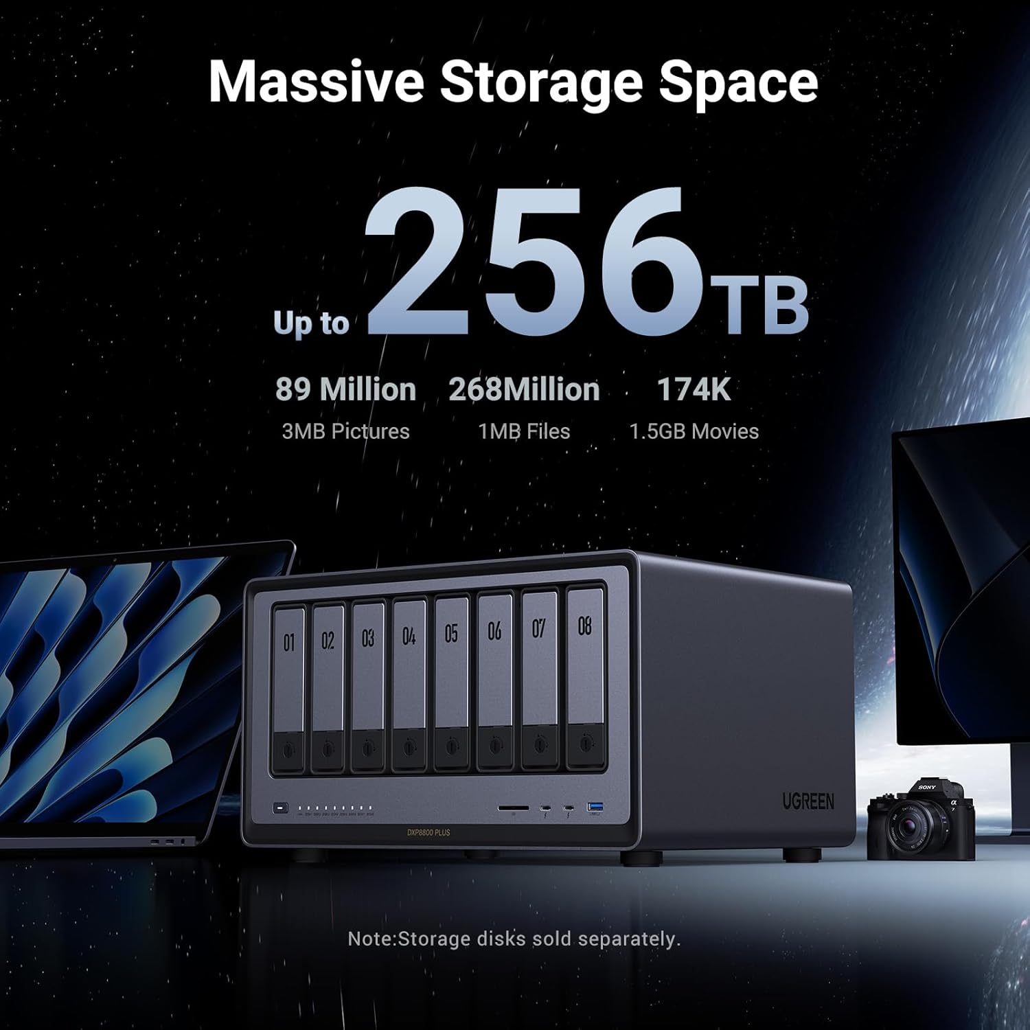 UGREEN NASync DXP8800 Plus 256TB i5 NAS, Dual 10GbE
