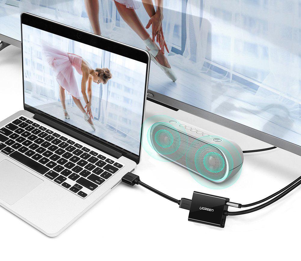 محول يوجرين VGA إلى HDMI مع Micro USB و3.5mm صوت