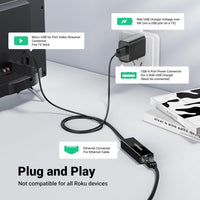 UGREEN Ethernet Adapter for Fire TV Stick – 100Mbps Micro USB to RJ45