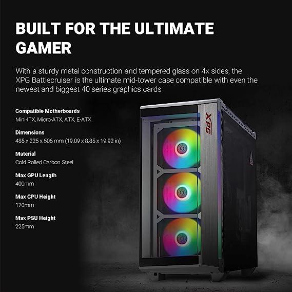 XPG BATTLECRUISER Super Mid- Tower PC Chassis(White)