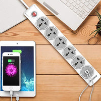 Huntkey Power Strip 5 Outlets 2 USB 3m Cable
