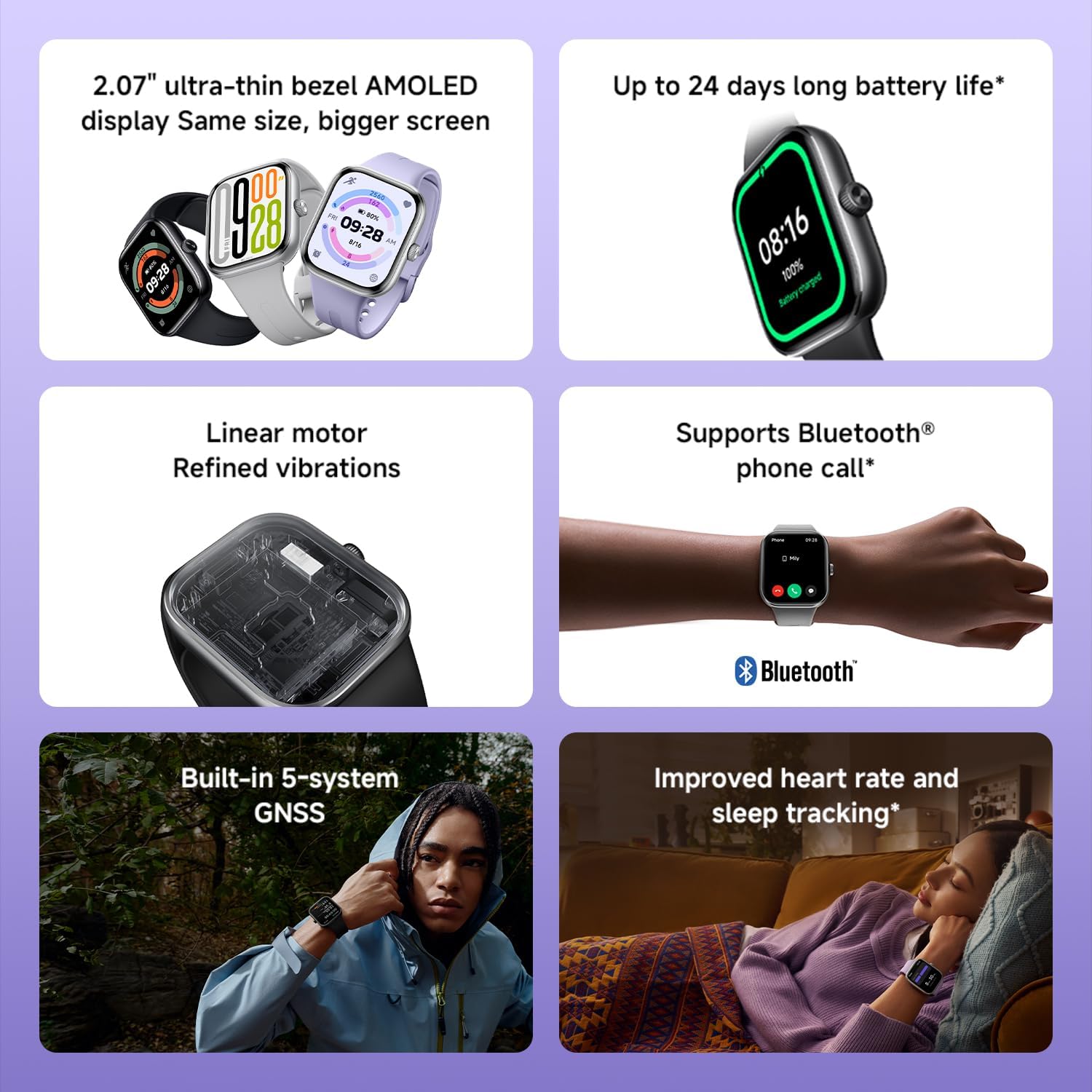 Redmi Watch 5 Silver Gray | 2.07" AMOLED | Wear OS | Bluetooth Calling | GPS | Heart Rate & Sleep Tracking