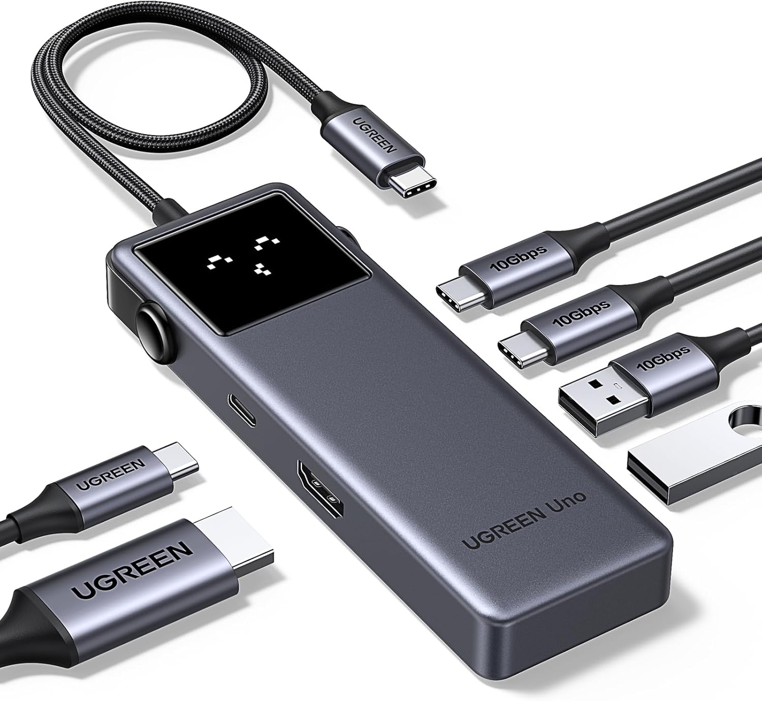 UGREEN Uno 6-in-1 USB-C Hub with 10Gbps & 4K HDMI. UGREEN Uno 6-in-1 USB-C Hub with 10Gbps & 4K HDMI.