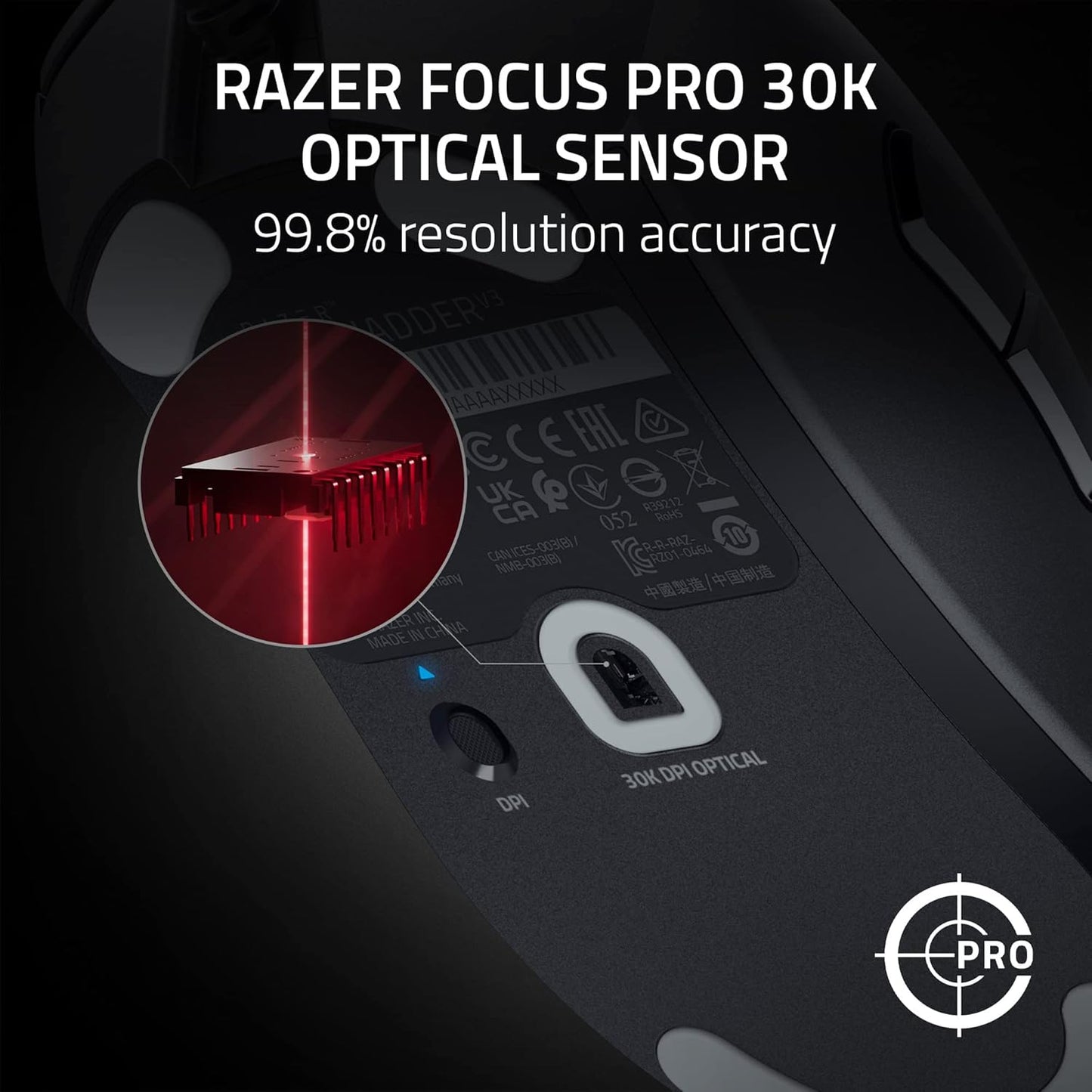 Razer DeathAdder V3 Gaming Mouse – 30K DPI, 8K Polling
