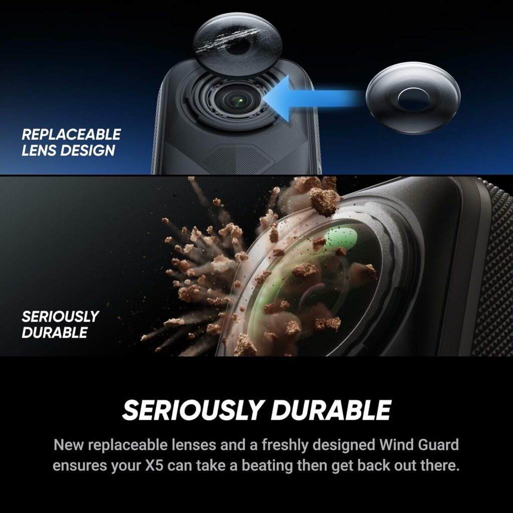 كاميرا Insta360 X5 ضد الماء | فيديو 8K و185 دقيقة بطارية