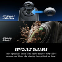 كاميرا Insta360 X5 ضد الماء | فيديو 8K و185 دقيقة بطارية