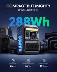 Anker SOLIX C300 Portable Power Station 288Wh 300W – Camping Solar Generator