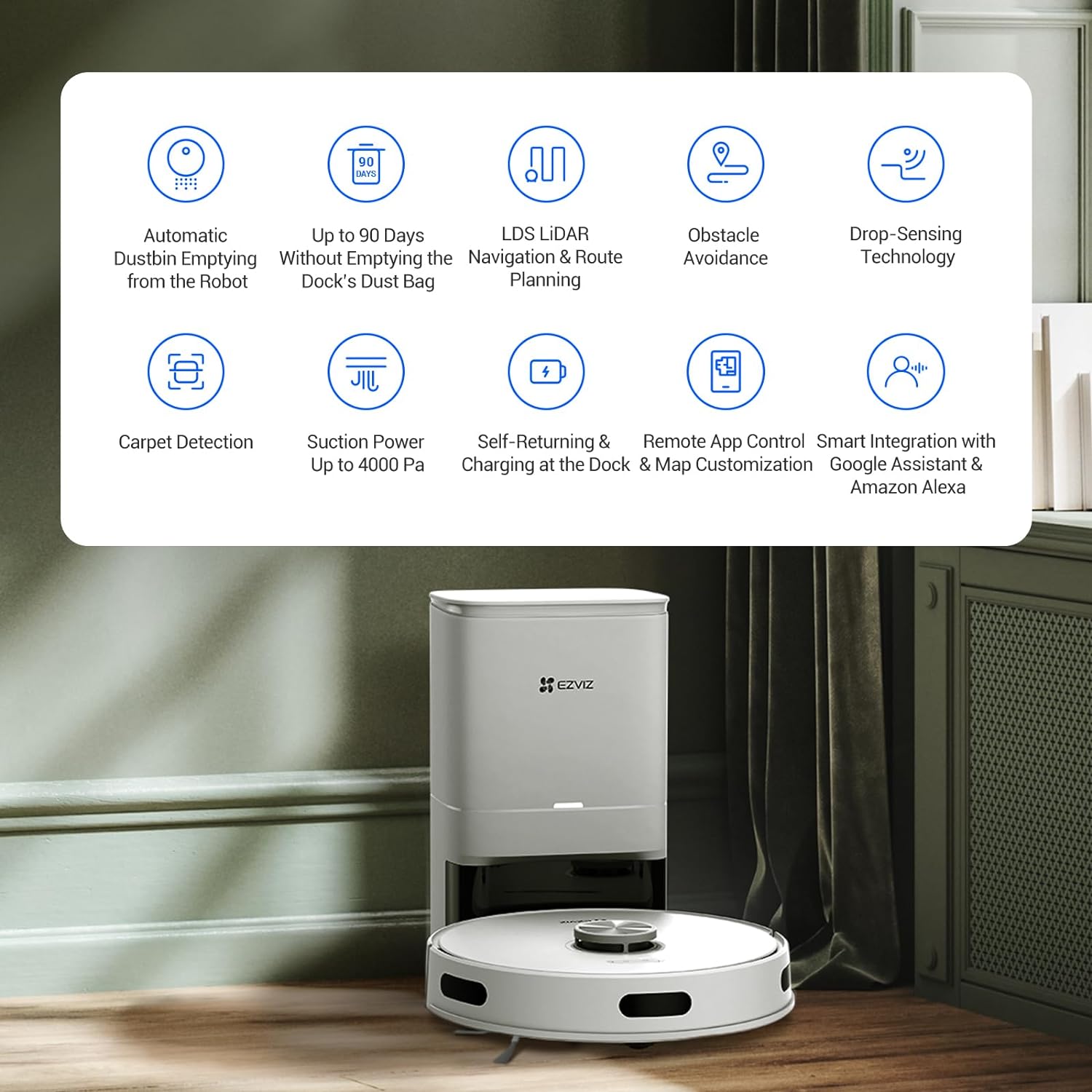 EZVIZ RC3 Plus Robot Vacuum Cleaner Advanced Navigation Powerful Performance EZVIZ RC3 Plus Robot Vacuum Cleaner Advanced Navigation Powerful Performance
