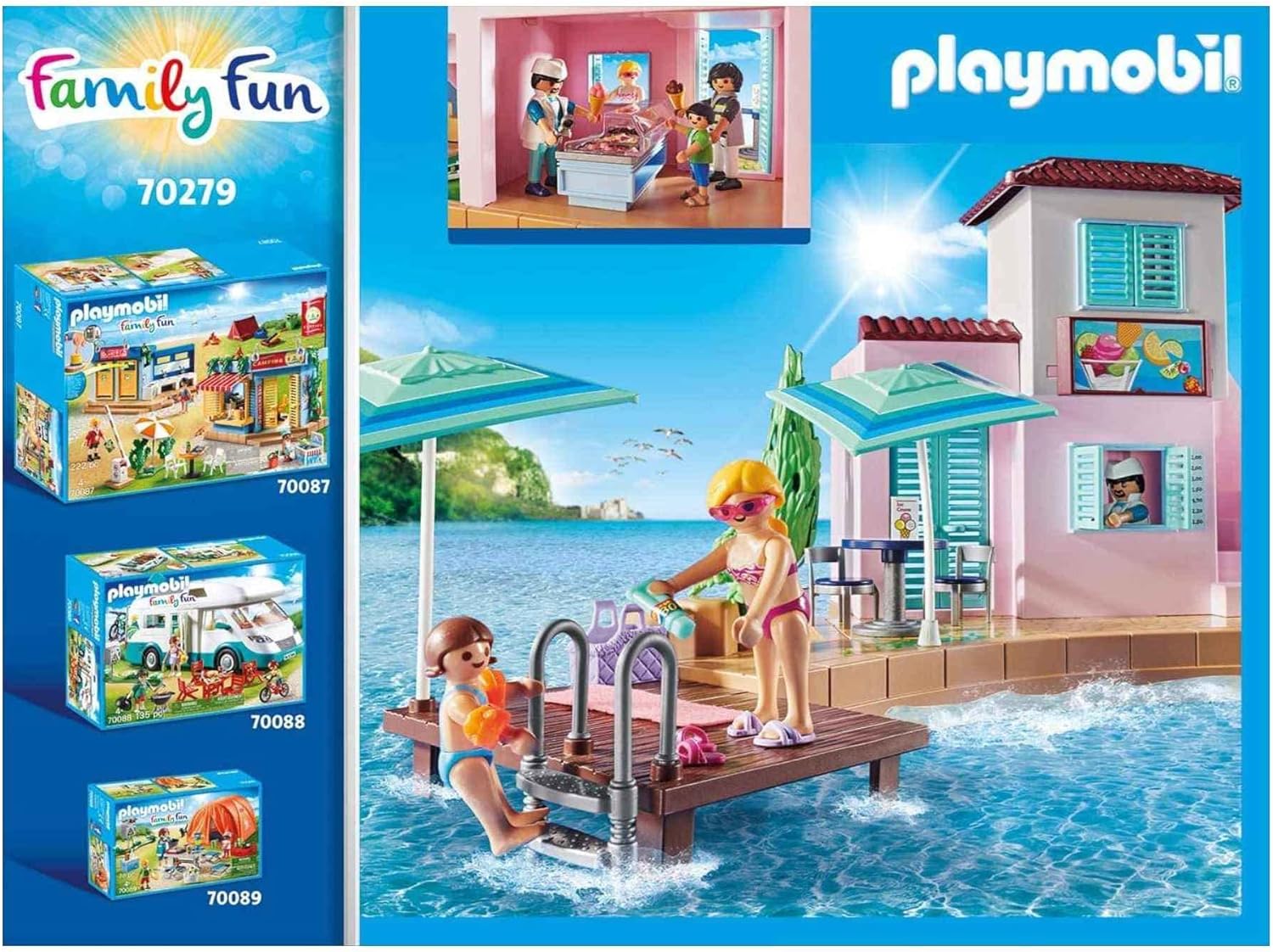 Playmobil Waterfront Ice Cream Shop – Fun for Kids Ages 4+