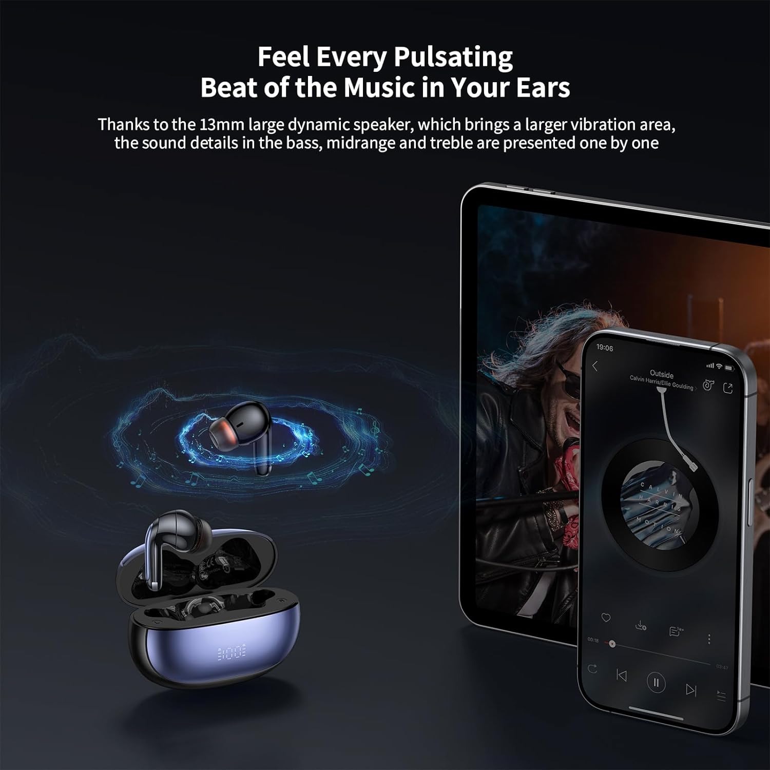 Mcdodo Wireless Earbuds Bluetooth 5.3 Noise Cancelling with LED Display - Black Mcdodo Wireless Earbuds Bluetooth 5.3 Noise Cancelling with LED Display - Black