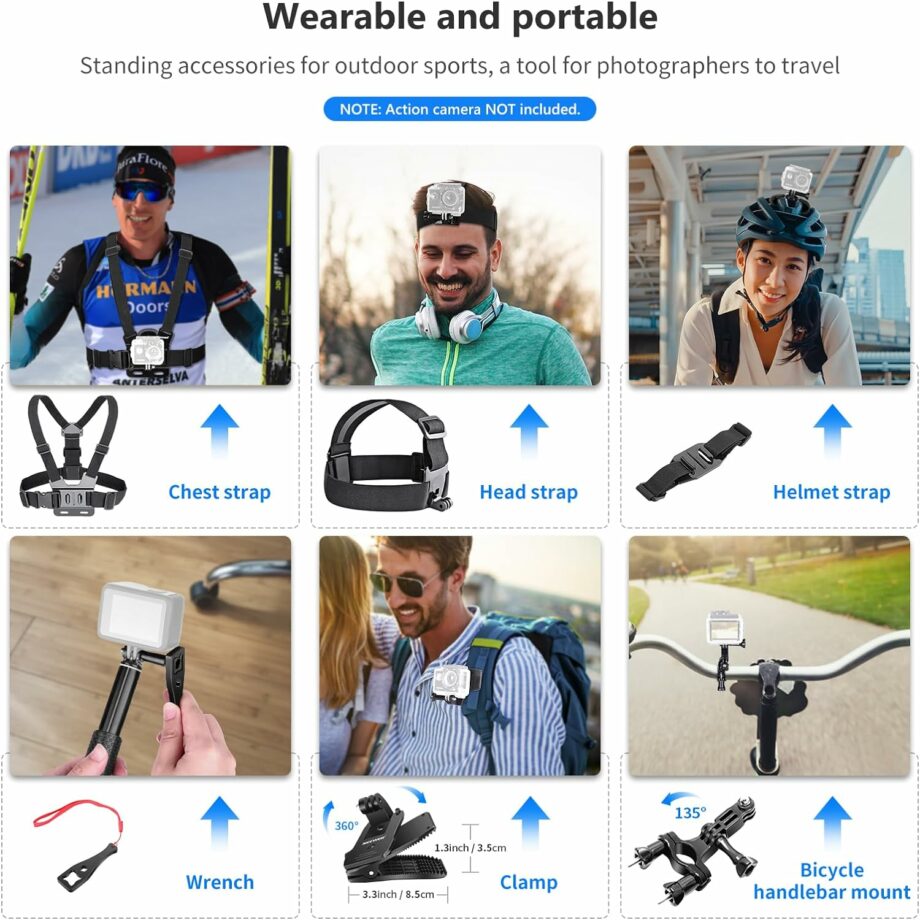 مجموعة ملحقات Neewer 50 في 1 لكاميرات GoPro وDJI وInsta360 والمزيد