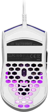 ماوس الألعاب Cooler Master MM711 Matte White RGB 60G مع ماوس ألعاب خفيف الوزن بدقة 16000 نقطة في البوصة 