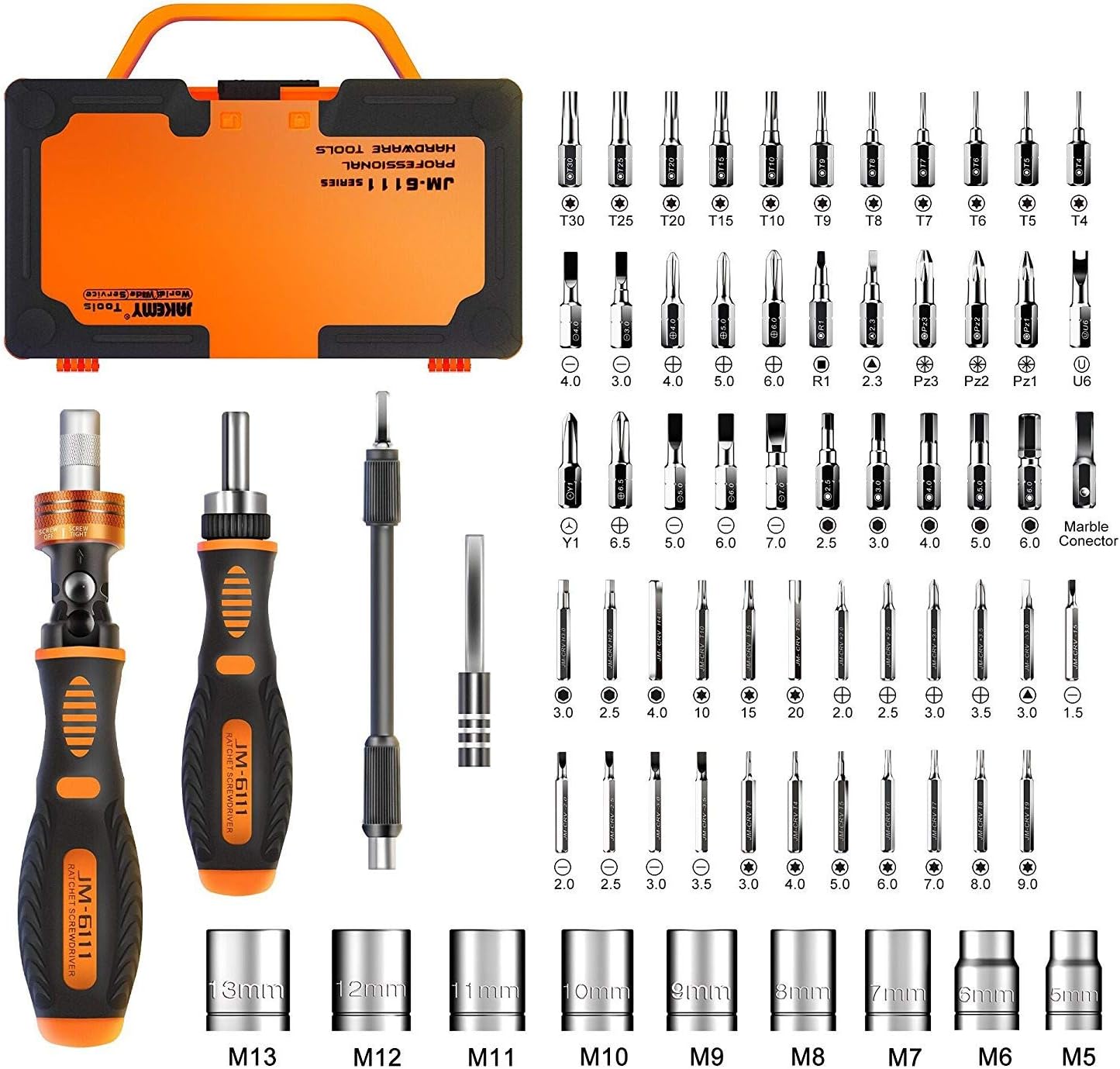 JAKEMY 69 in 1 Household Screwdriver Home Repair Tool Kit