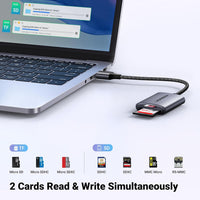 UGREEN USB 3.0 Aluminum SD/MicroSD Card Reader – Dual Slot, 5Gbps