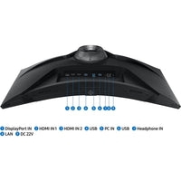 شاشة Samsung Odyssey G6 (BG650) Smart Tizen مقاس 32 بوصة منحنية VA 2K (2560 × 1440) 240 هرتز 1 مللي ثانية (GTG)، HDR600، تغطية DCI بنسبة 95%، 10 بت، HDMI 2.1، FreeSync مع مكبرات صوت وحامل مريح