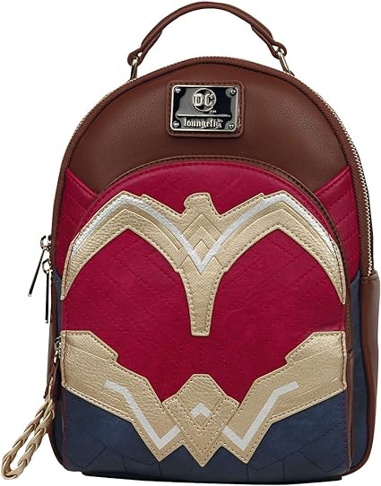 من فانكو Wonder Woman Cosplay Mini Backpack حقيبة الظهر من الجلد الصناعي