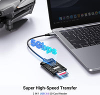 UGREEN USB-C SD Card Reader – Dual Slot, 5Gbps Speed.