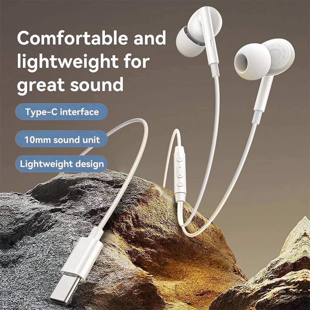 Yesido Earphones with Wired Control, YH45 - White Yesido Earphones with Wired Control, YH45 - White