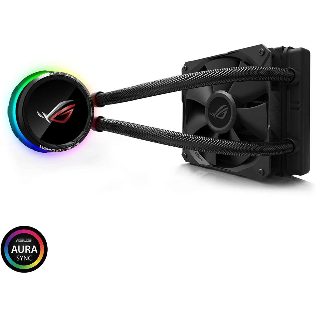 مبرد وحدة المعالجة المركزية السائل ASUS ROG Ryuo 120 الكل في واحد مع شاشة OLED ملونة وAura Sync RGB ومروحة ROG 120 مم