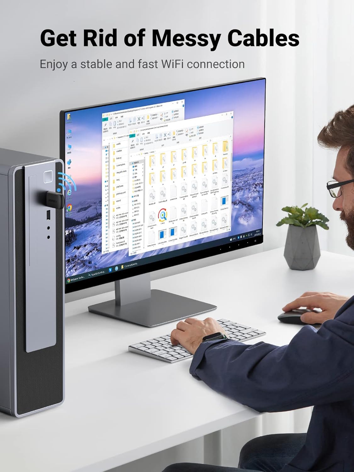 UGREEN AC650 Dual Band USB WiFi Adapter for PC & Laptop