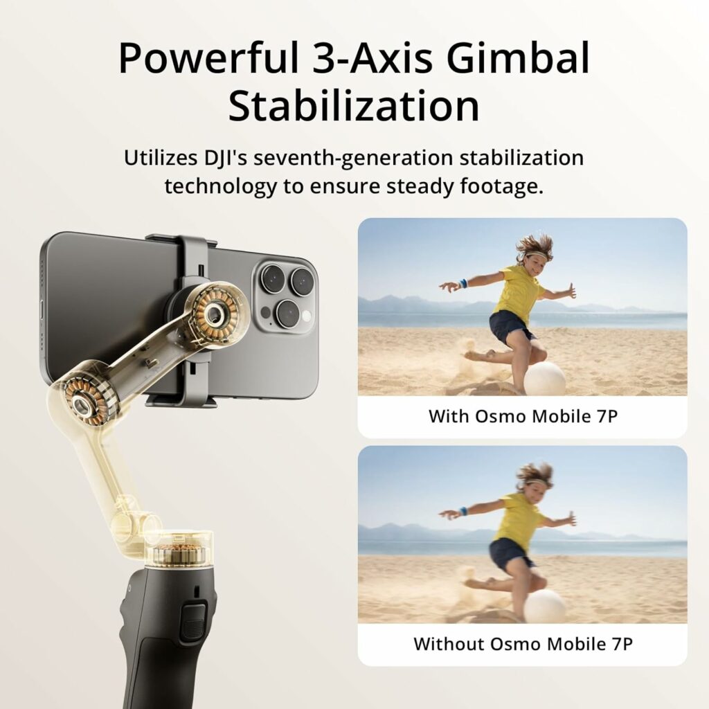 DJI Osmo Mobile 7P Gimbal with Tracking, Light & Mic Support DJI Osmo Mobile 7P Gimbal with Tracking, Light & Mic Support