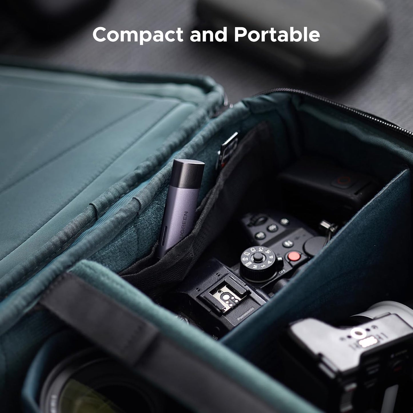 UGREEN قارئ كروت USB-C + USB-A – يدعم SD وTF، متوافق مع iPhone 15/16