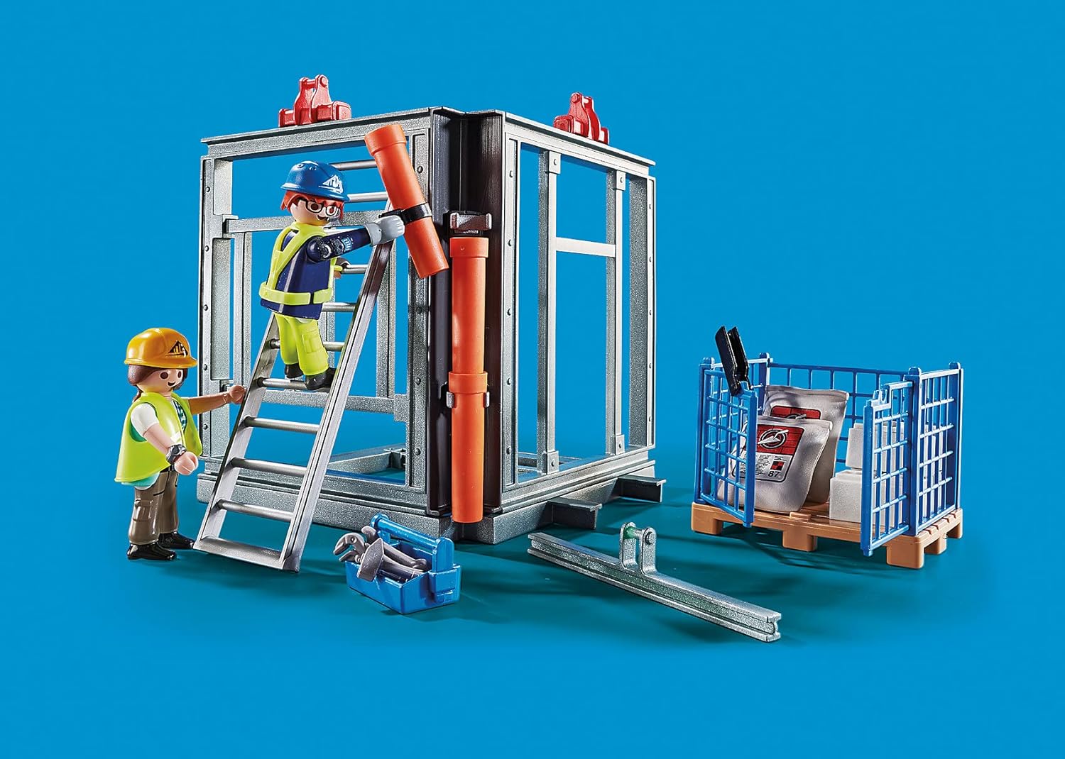 PLAYMOBIL RC Crane with Building Section - Remote-Controlled Toy