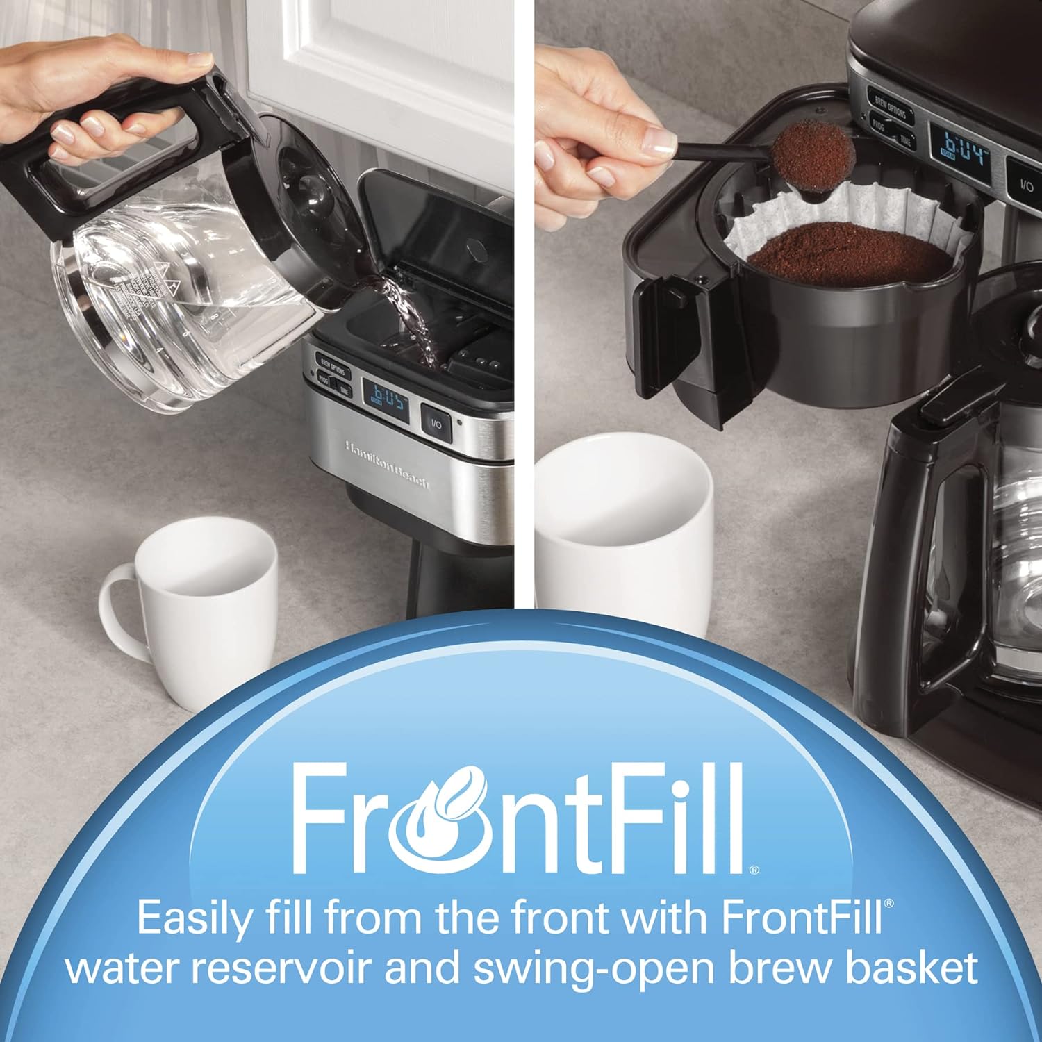 Hamilton Beach Frontfill 12 Cup Programmable Coffee Maker - Black