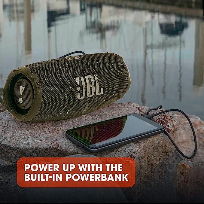 مكبر صوت JBL CHARGE 5 بلوتوث مقاوم للماء للاستخدام الخارجي بمنفذ USB باللون الأسود