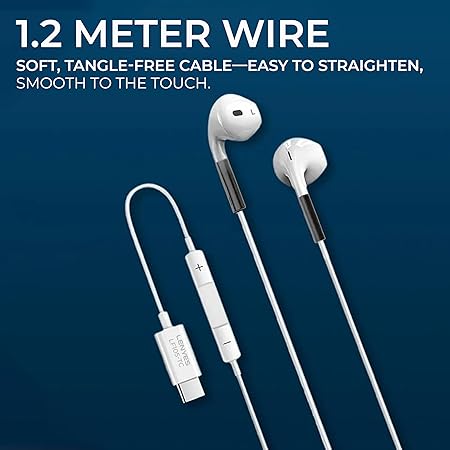 Lenyes LF105 Type-C Earphones – Hi-Fi Sound, Mic, 1.2m Cable