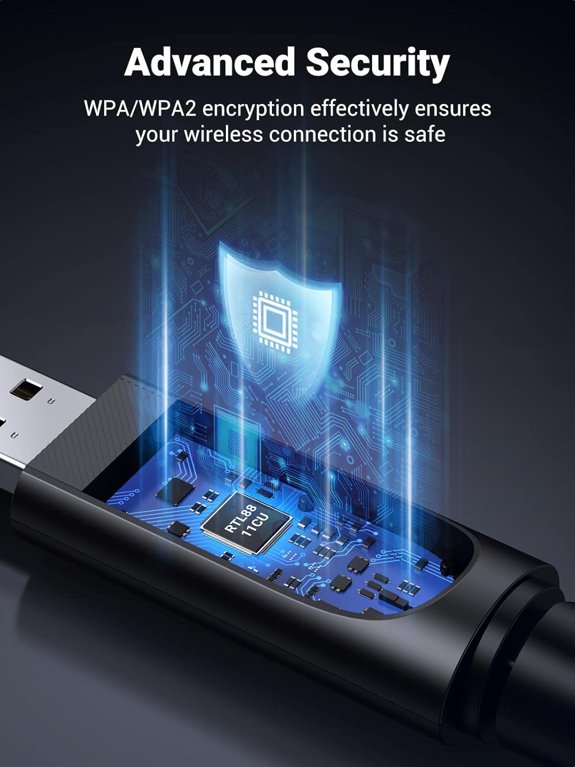 UGREEN AC650 USB WiFi Adapter with 6dBi Antenna – Dual Band