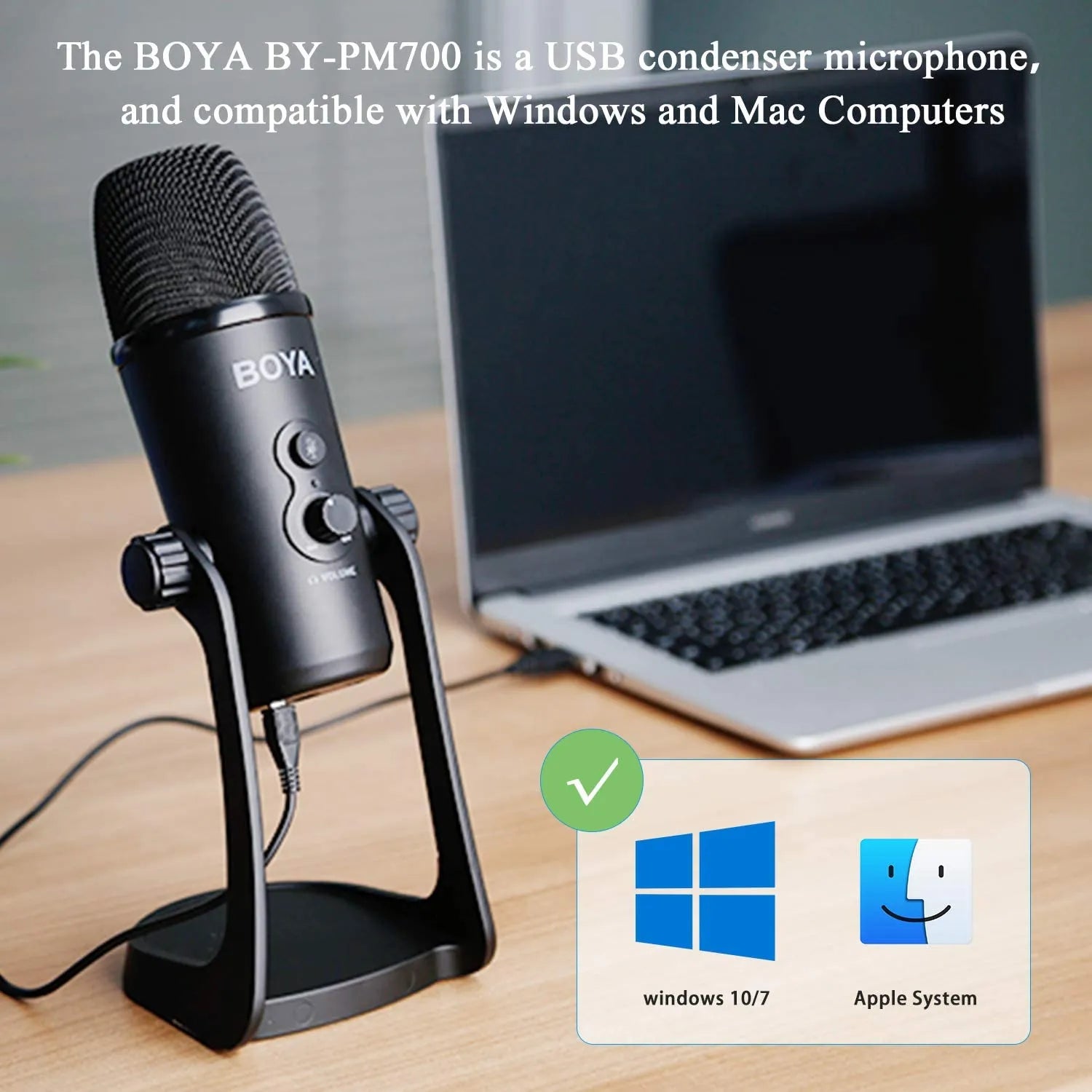 BOYA USB Condenser Microphone - Black BOYA USB Condenser Microphone - Black
