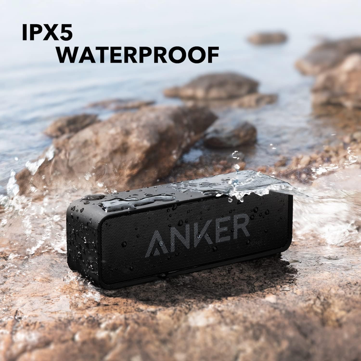 Anker Soundcore Upgraded Bluetooth Speaker with IPX5 Waterproof  Stereo Sound