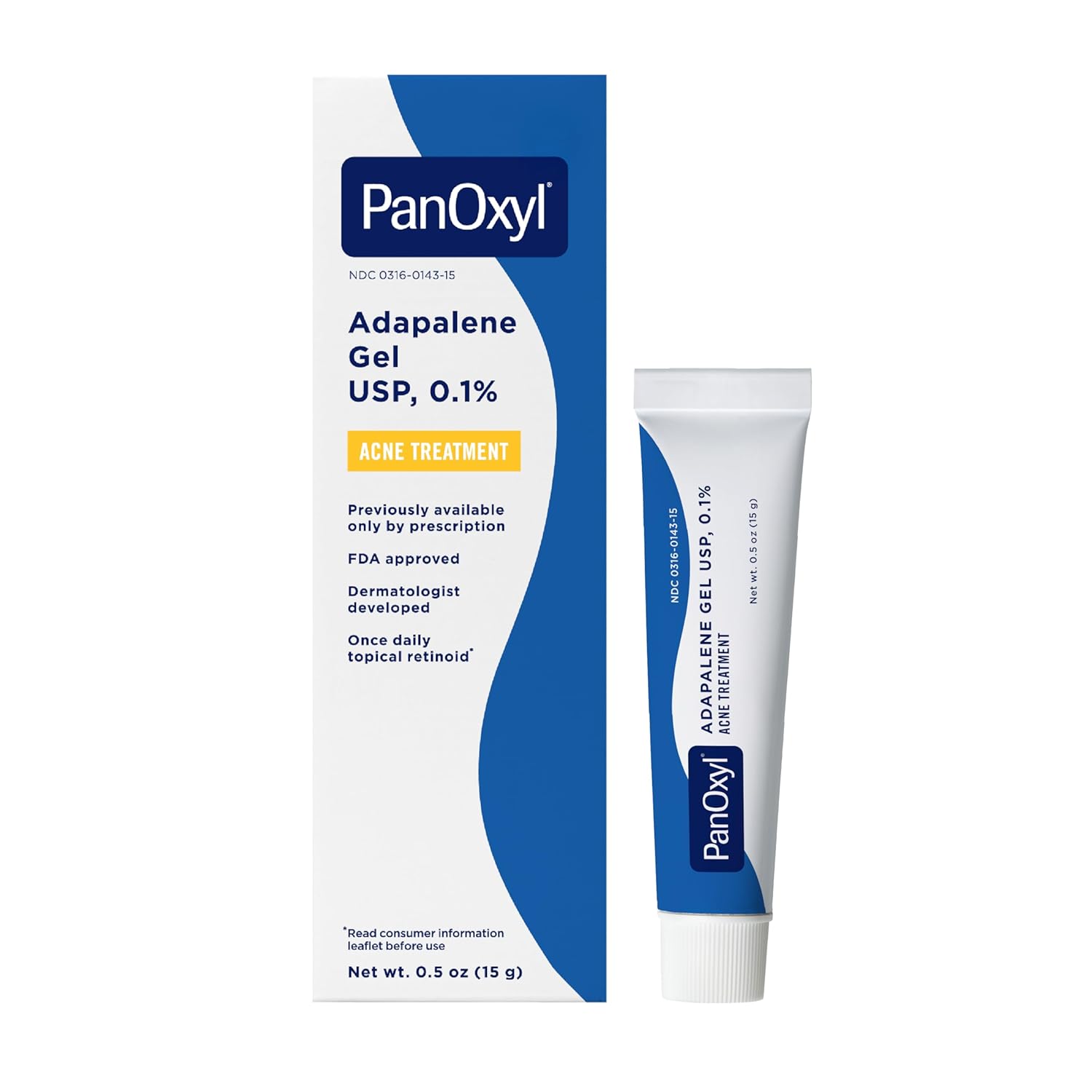 PanOxyl Adapalene 0.1% Retinoid Gel Acne Treatment – 0.5 oz