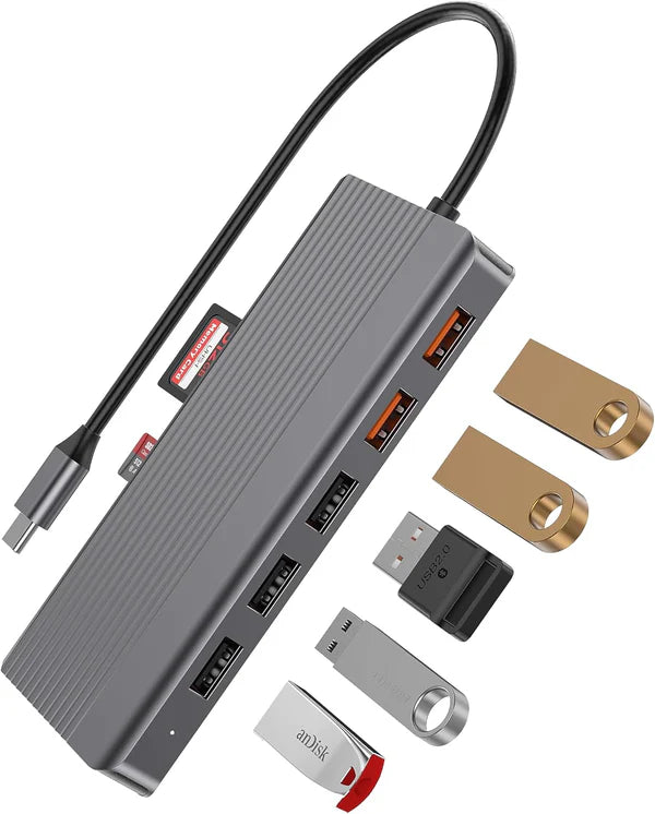 Powerology USB-C موزع 12 في 1 - أداء واتصال فائقين Powerology USB-C موزع 12 في 1 - أداء واتصال فائقين