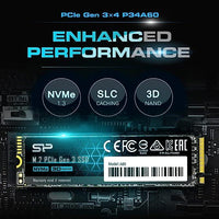 Silicon Power M.2 NVME A60 128GB SSD Speed - Black