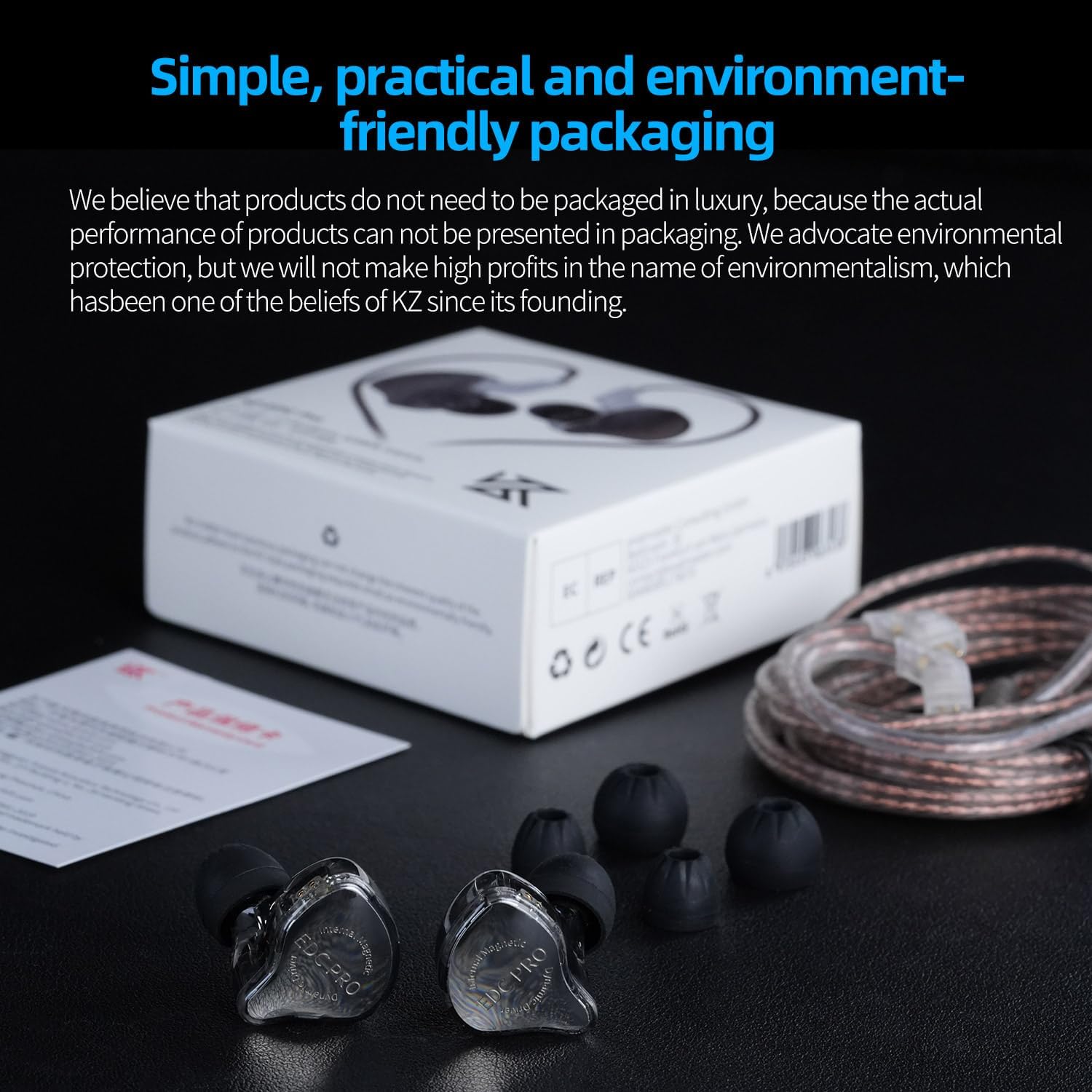 KZ EDC PRO Wired IEM Earbuds - Detachable 2Pin Cable