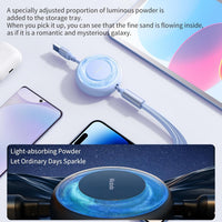 Mcdodo USB Retractable Cable for Lightning & Type C Convenient - Black & Blue