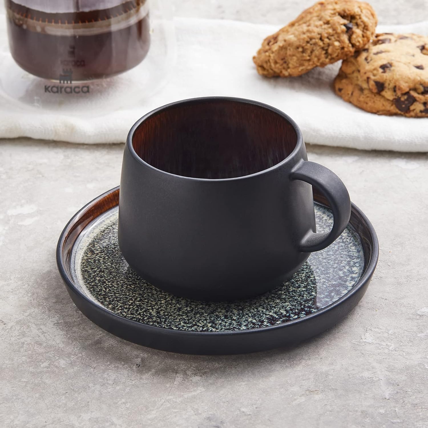 KARACA Galactic Black Tea Cup – Single, Elegant Design KARACA Galactic Black Tea Cup – Single, Elegant Design