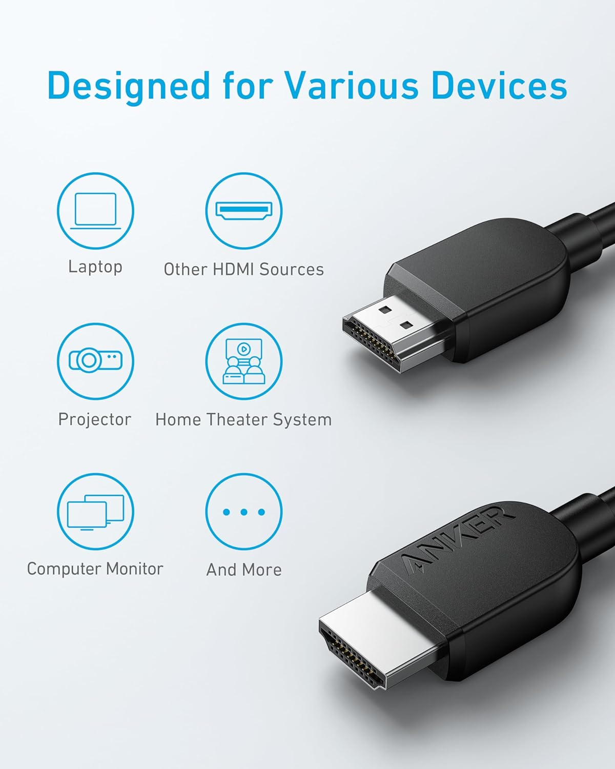 Anker HDMI to HDMI Cable / 6ft 8K - Black