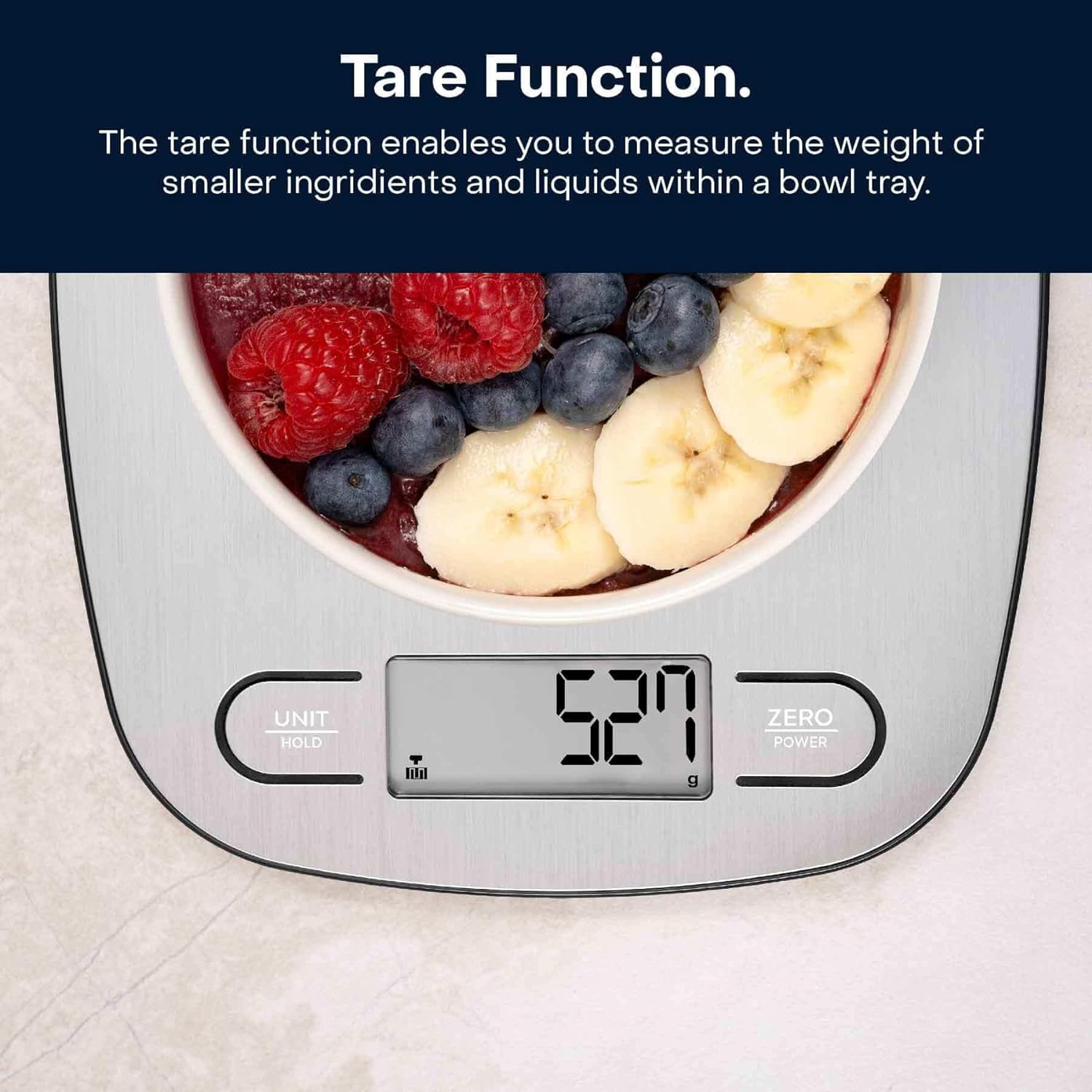 Nutricook Digital Kitchen Scale 5KG / Stainless Steel Food Scale For Baking And Cooking - Silver